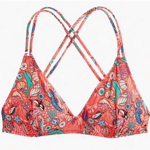 NWT J CREW PLAYA sea creatures bikini top size S